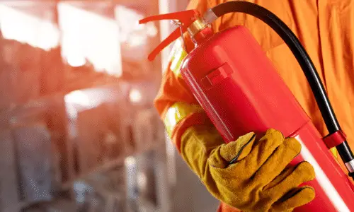 What is inside a fire extinguisher?